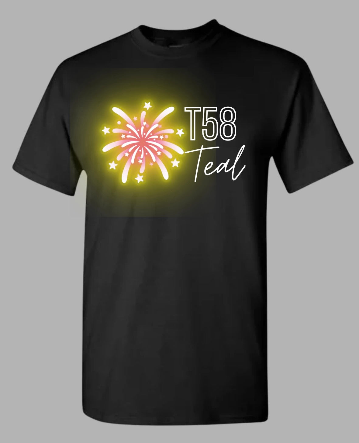 Neon Fireworks (2 colors) and number/last name