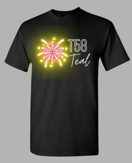 Neon Fireworks (2 colors) and number/last name