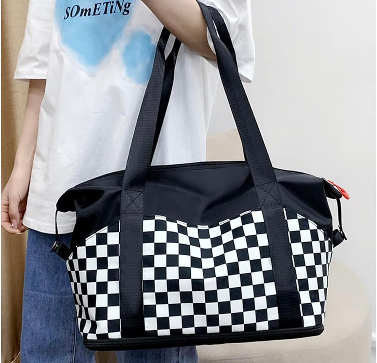 Checkered Duffle Bag