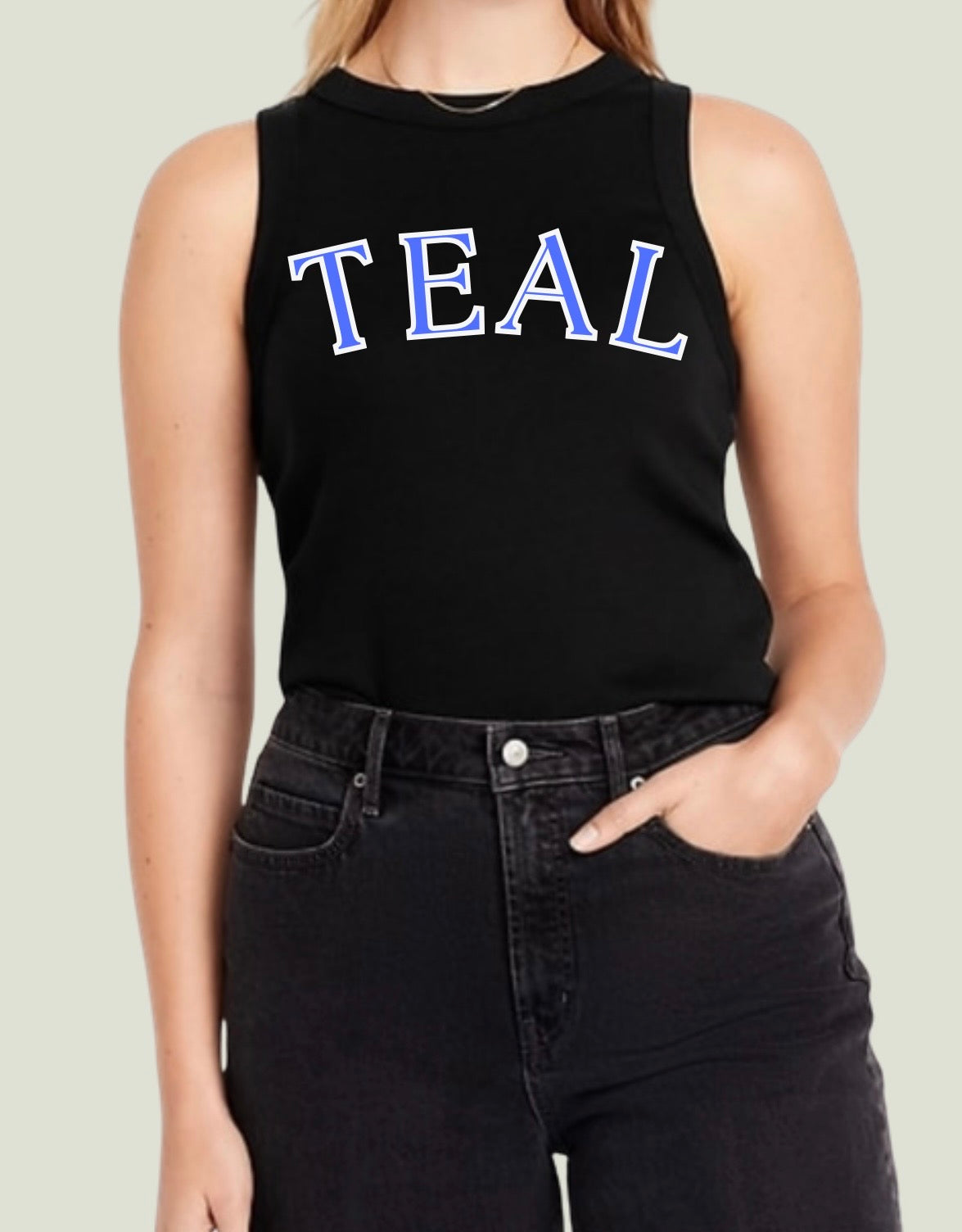 Outlined Last Name Tank Top