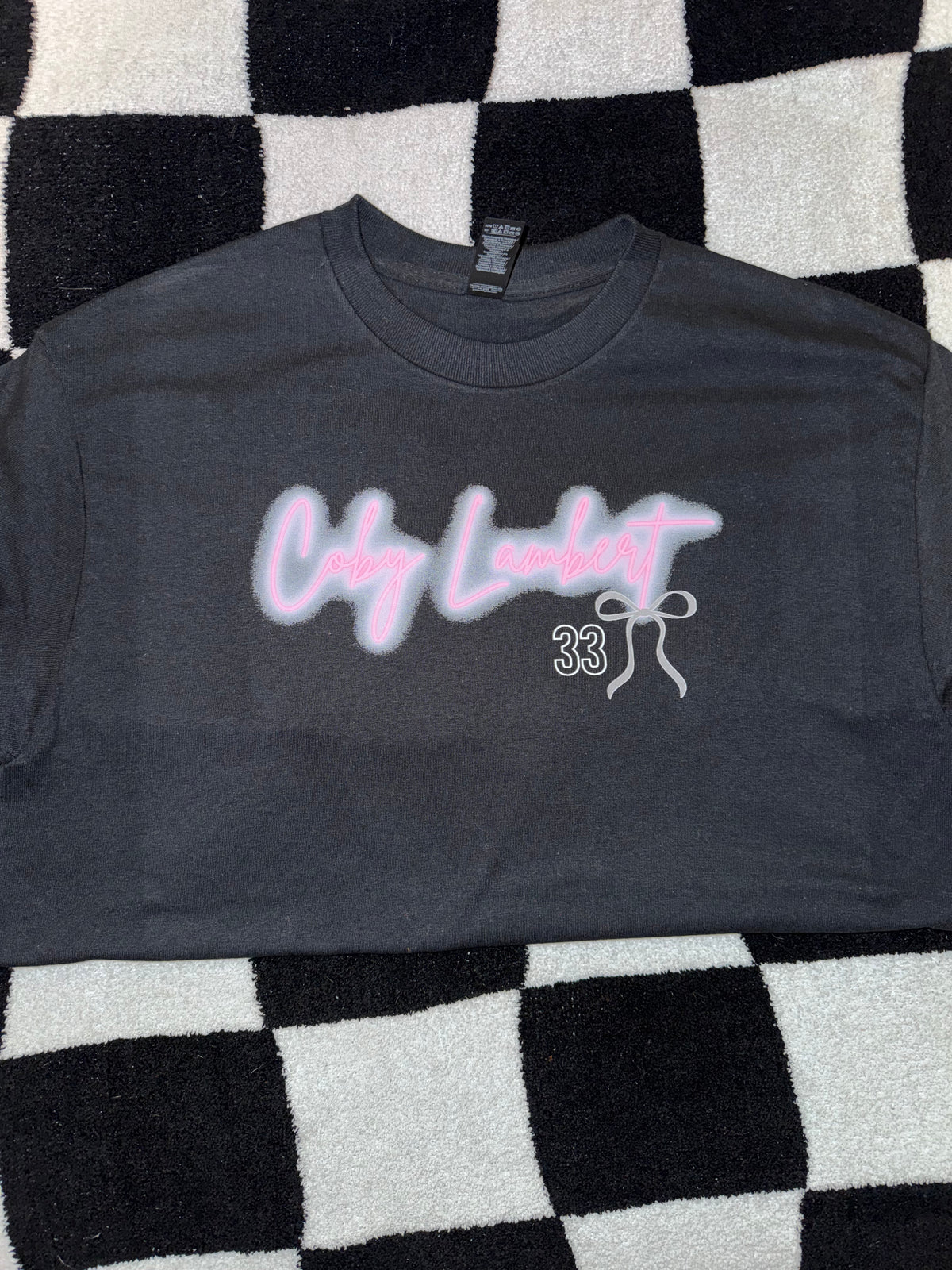 Color Blasted Comfort Color T-shirt with NEON name/number file