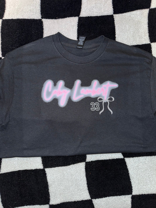 Color Blasted Comfort Color T-shirt with NEON name/number file