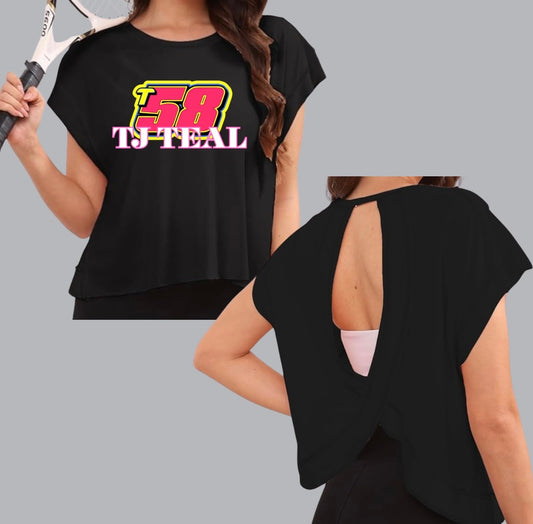 Open Back Oversized Shirt with Design