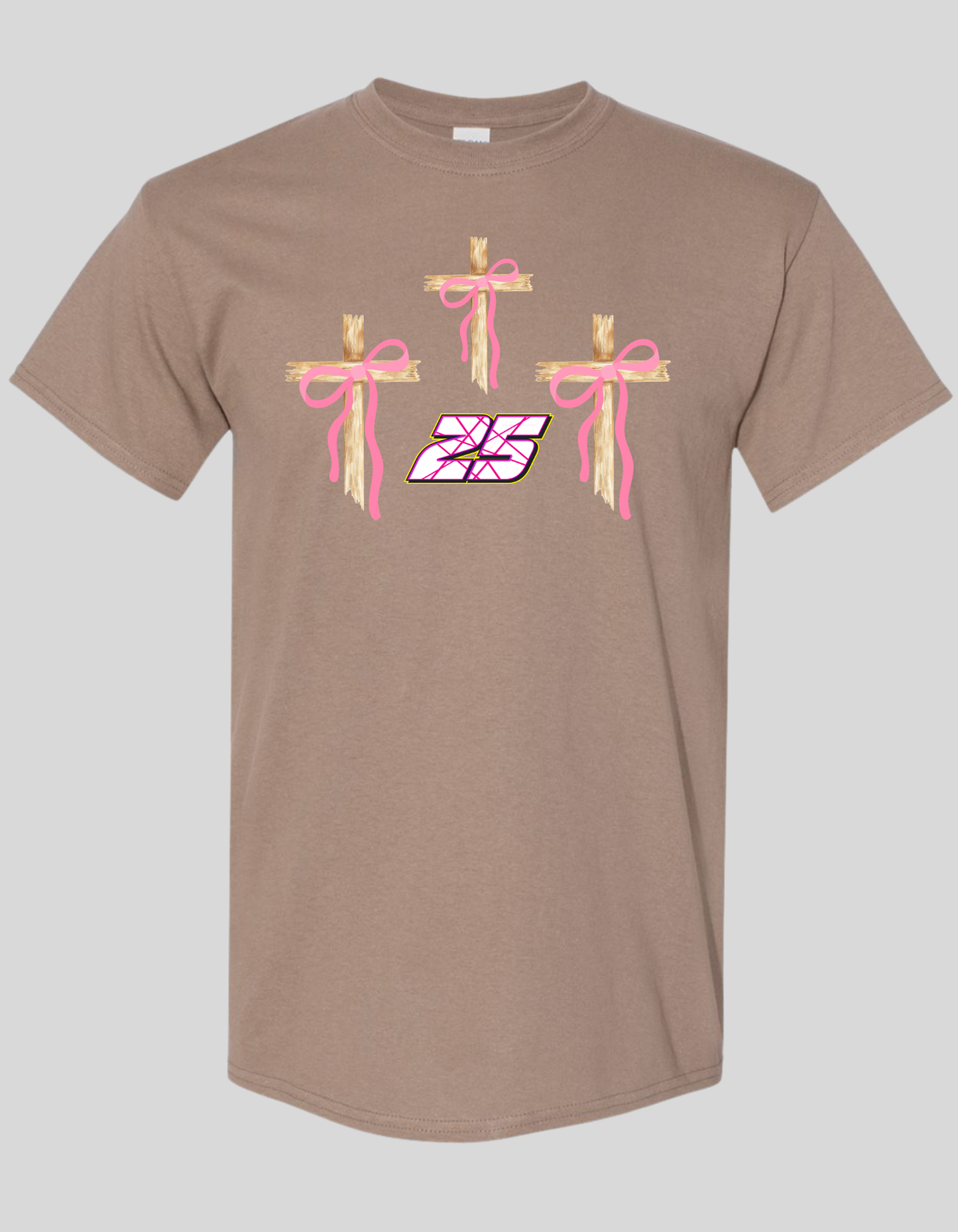 3 Crosses with Bows Design with CUSTOM NUMBER