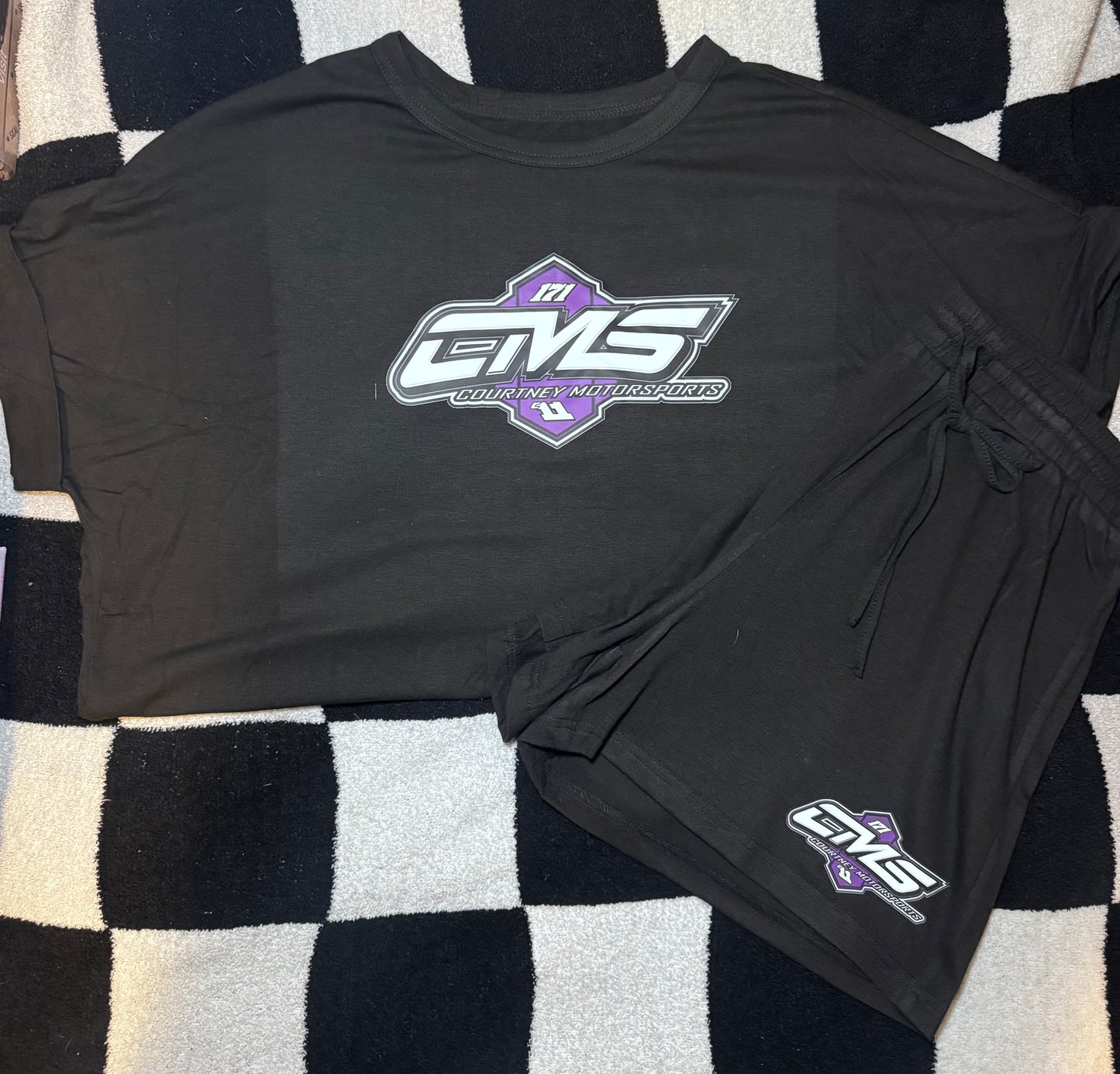 Custom Oversized Short Sleeve, Drawstring Short Set