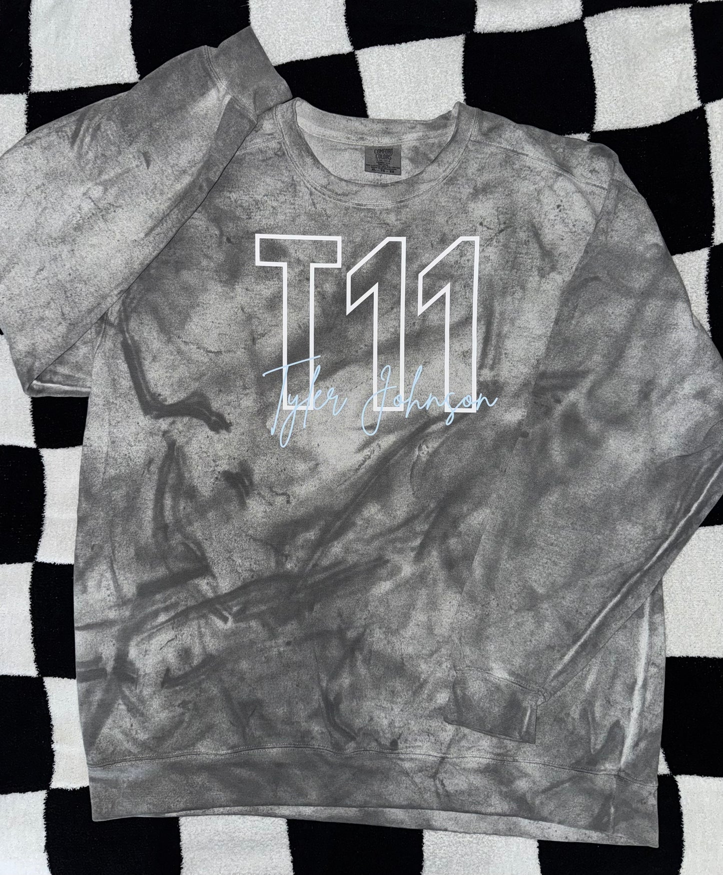 Color Blasted Name/Number Crewneck