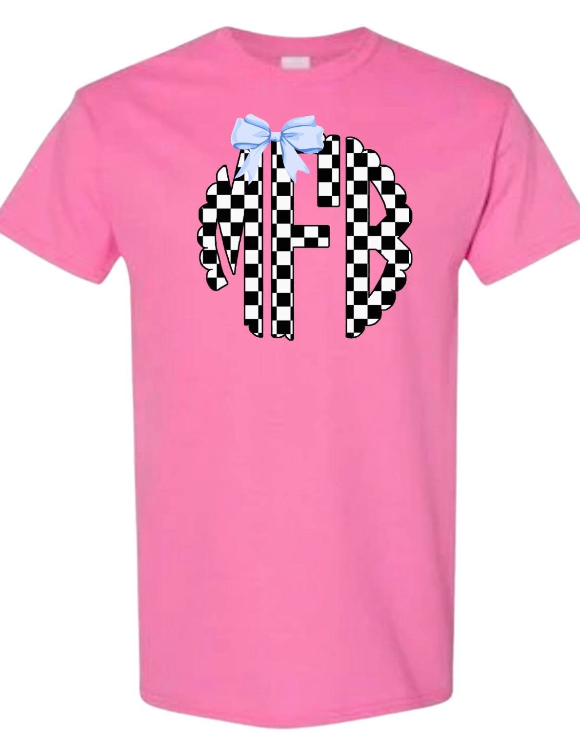 Checkered Monogram Design with or without Bow