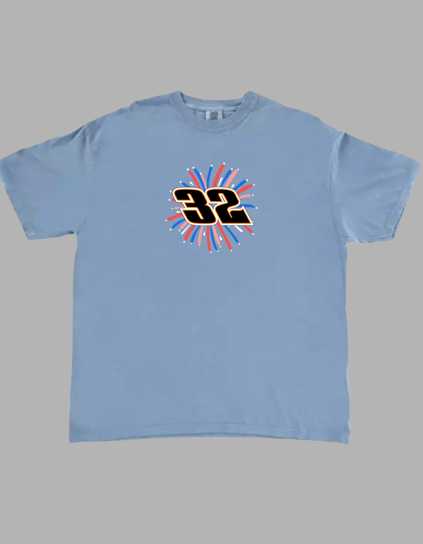 Firework with center Number File on a Comfort Color