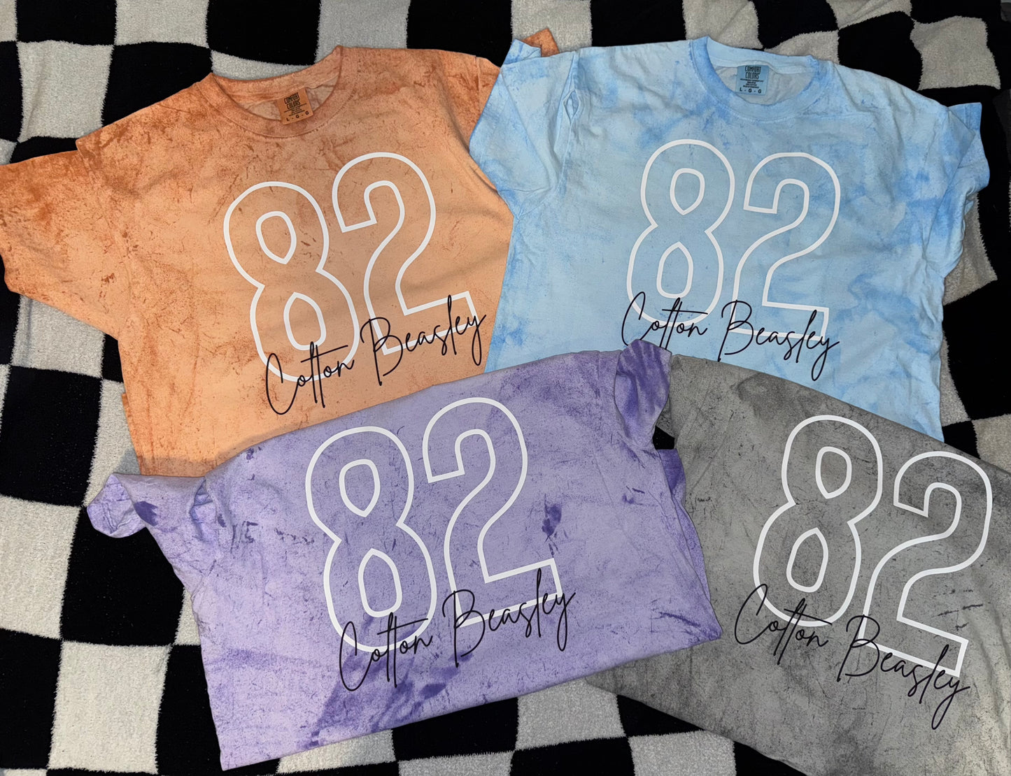 Color Blasted Comfort Color T-shirt with name/number