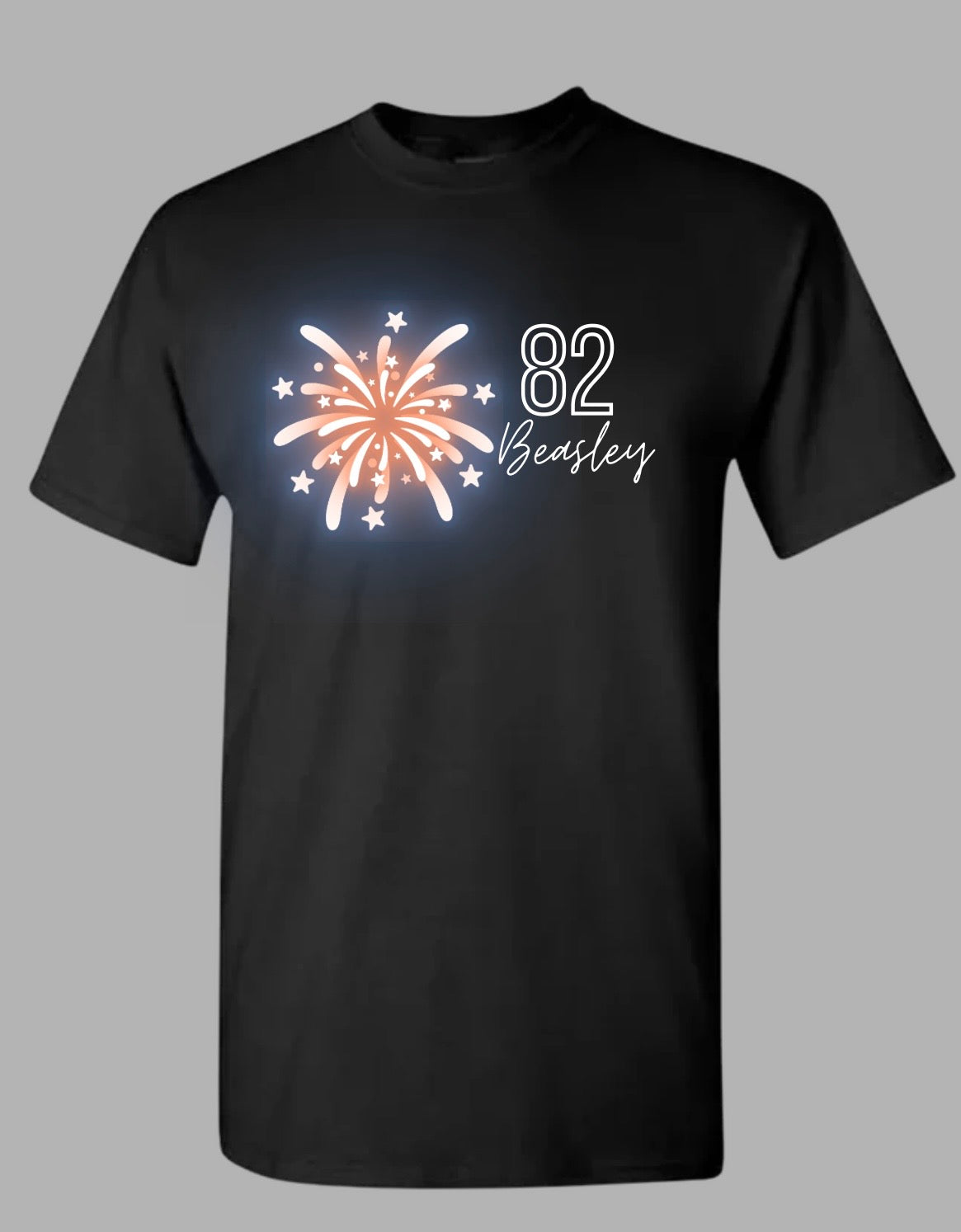 Neon Fireworks (2 colors) and number/last name