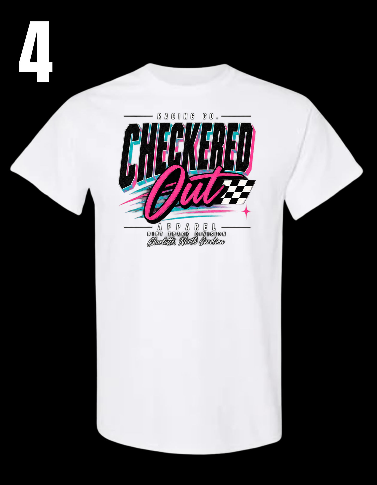 Checkered Out Apparel Retro Themed, White Apparel