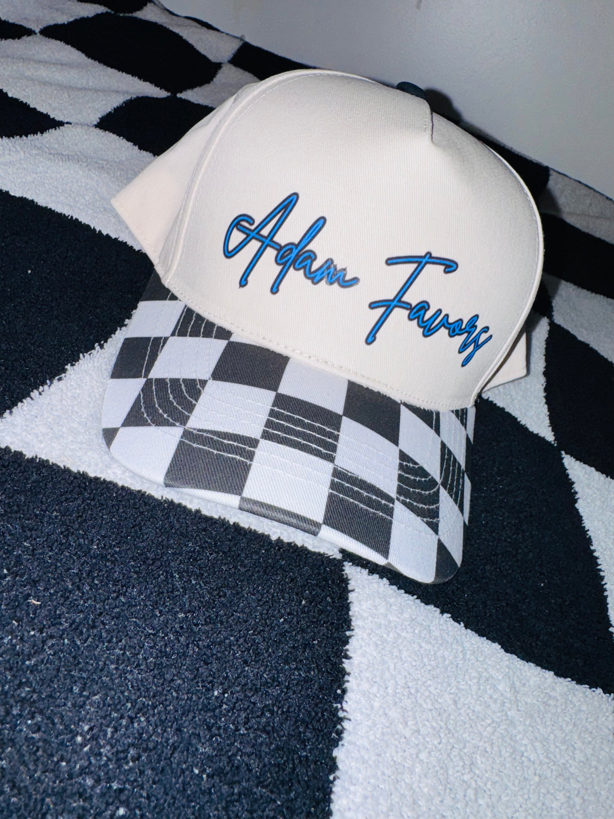 Checkered Hat - Adjustable with Name