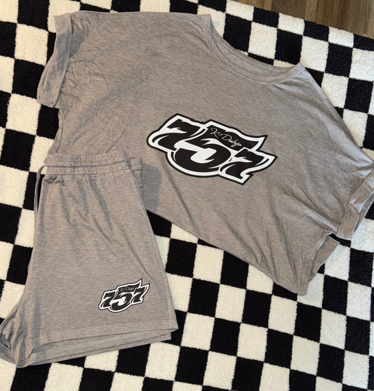 Custom Oversized Short Sleeve, Drawstring Short Set