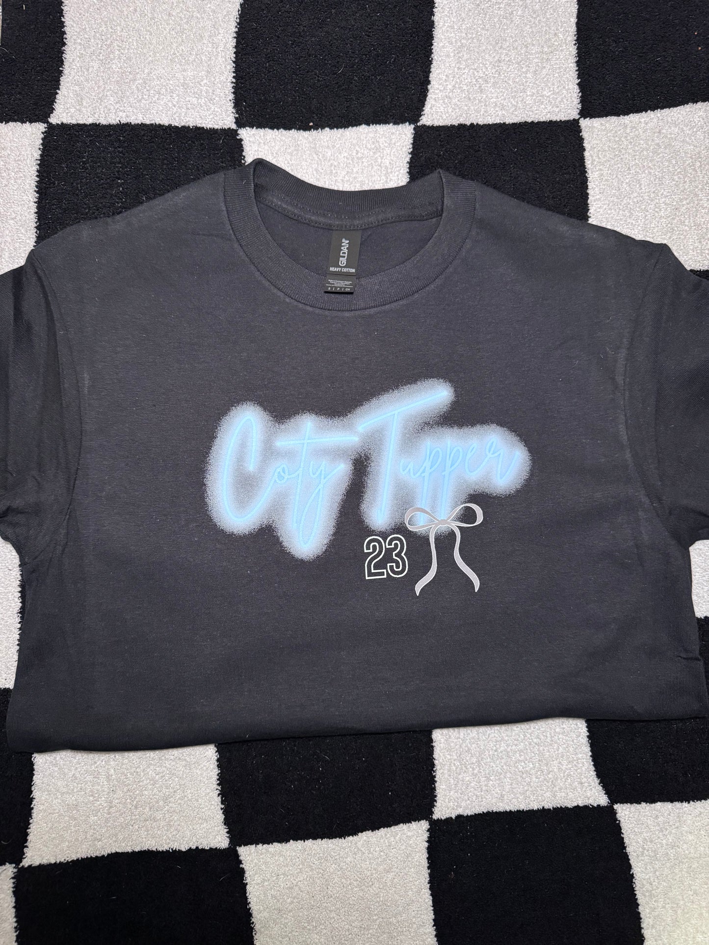 Color Blasted Comfort Color T-shirt with NEON name/number file