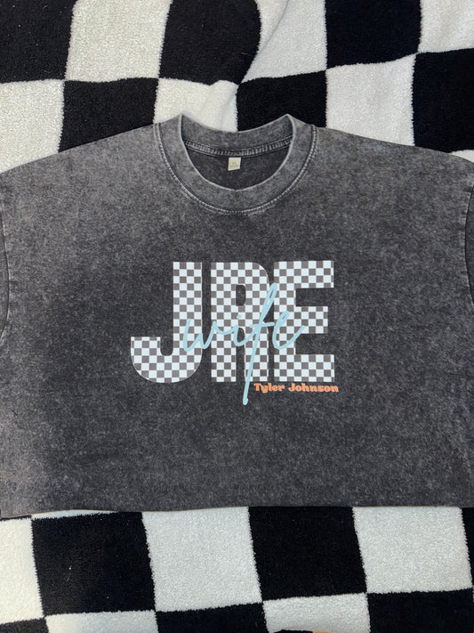 Initials team name with title and full name Acid Wash T-shirt