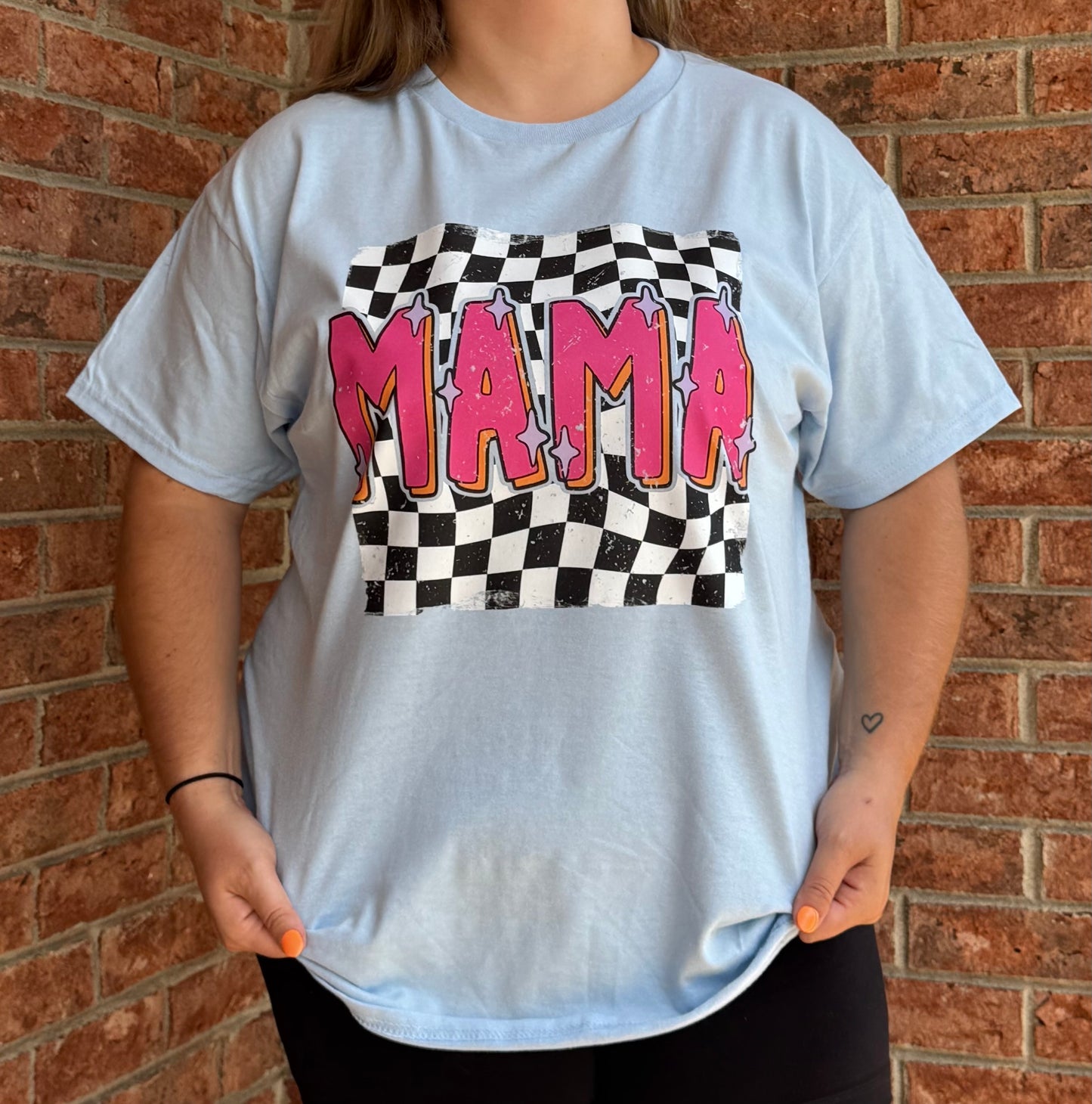 Mama Checkered T-shirt