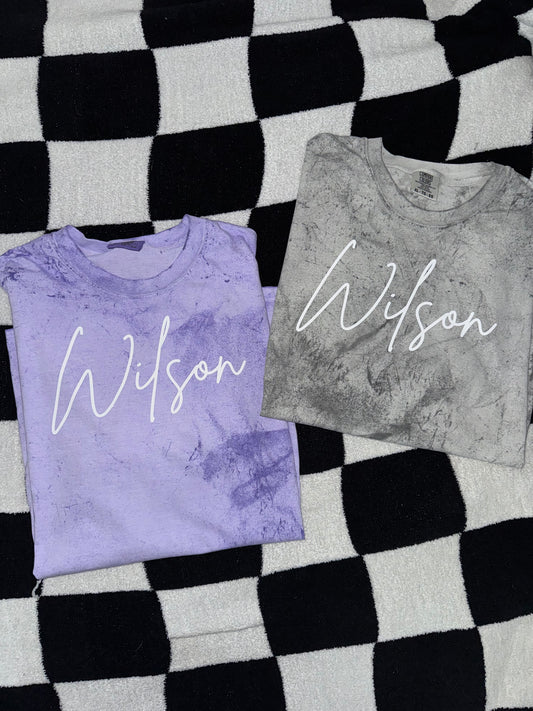 Color Blasted Tshirt with Last Name