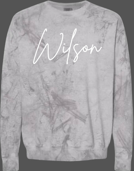 Color Blasted Crewneck with Name ONLY