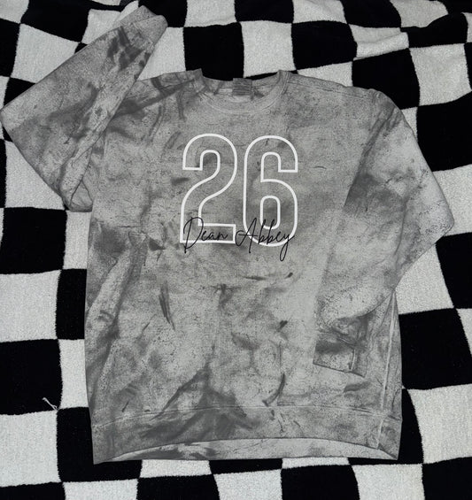 Color Blasted Name/Number Crewneck