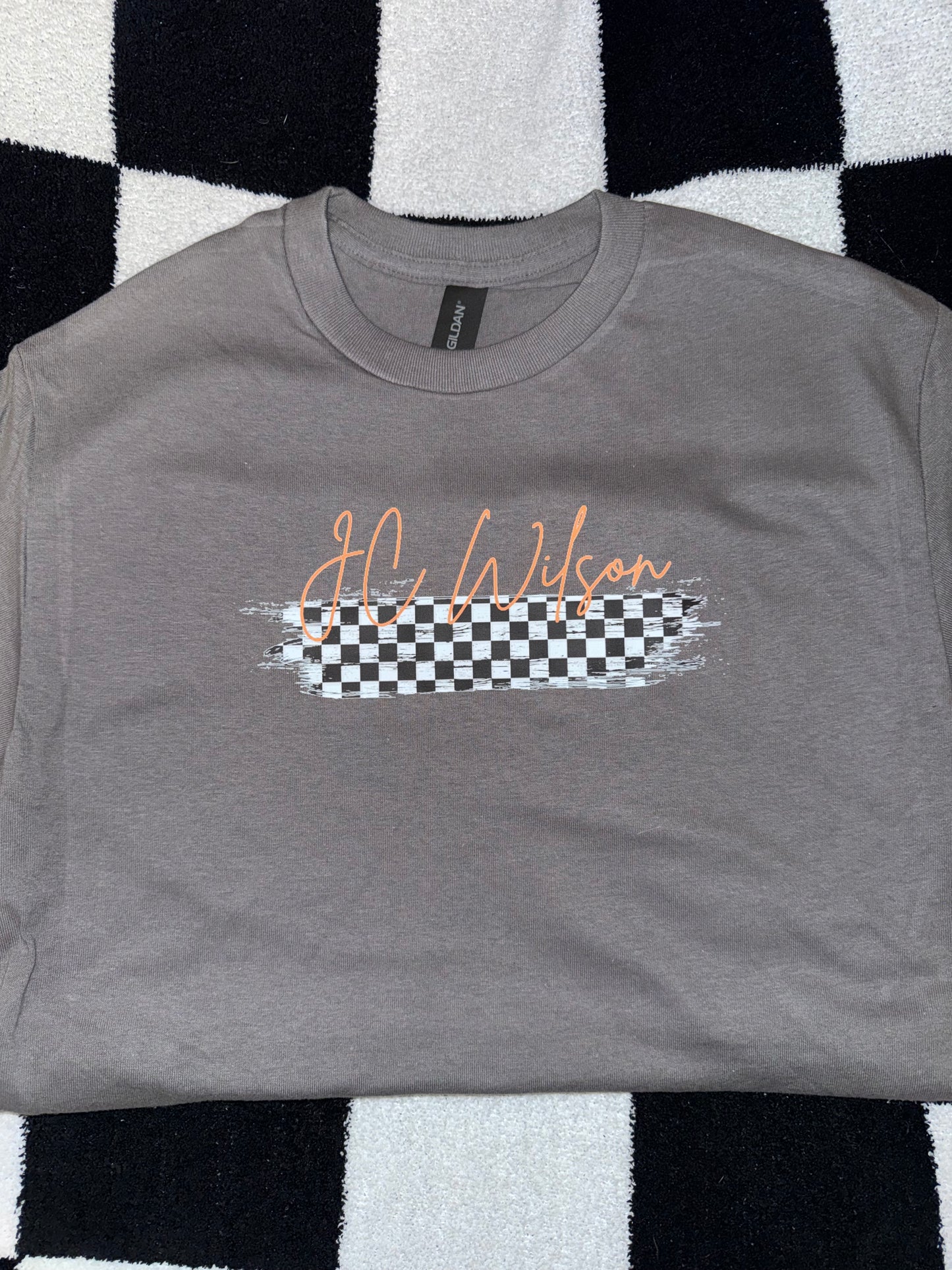 Checkered with Name on your pick of shirt