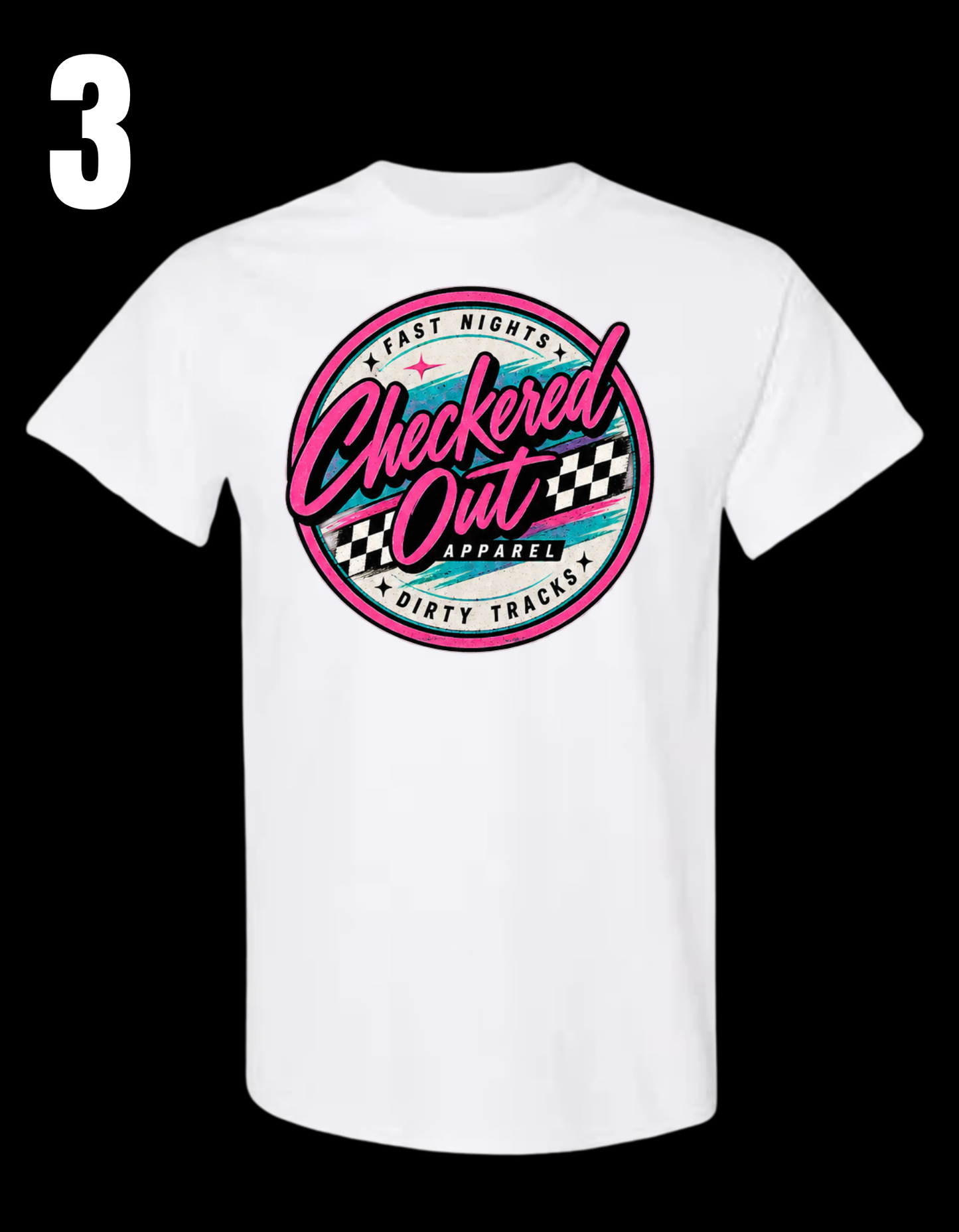 Checkered Out Apparel Retro Themed, White Apparel