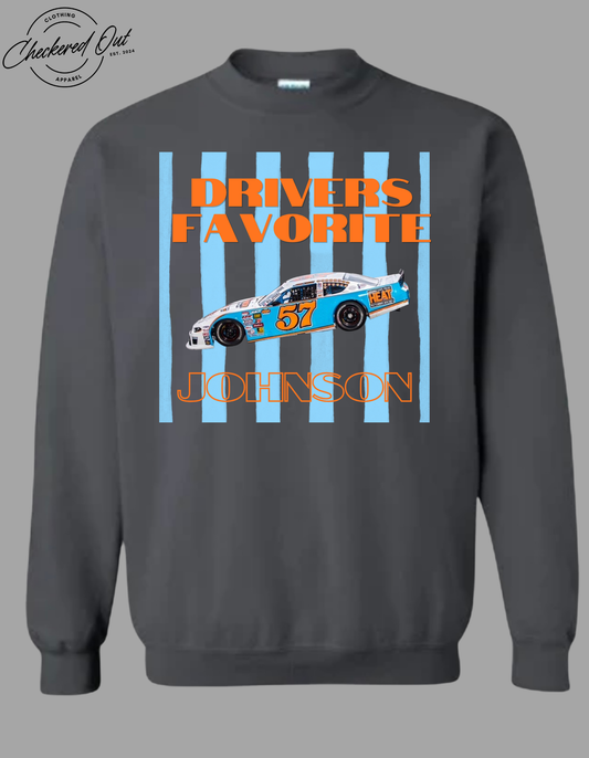 Drivers Favorite with Car Cutout and Last Name Design