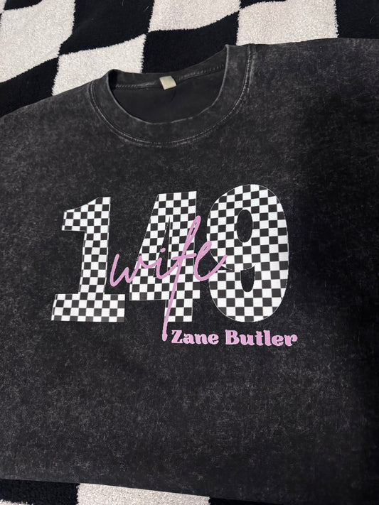 Initials team name with title and full name Acid Wash T-shirt
