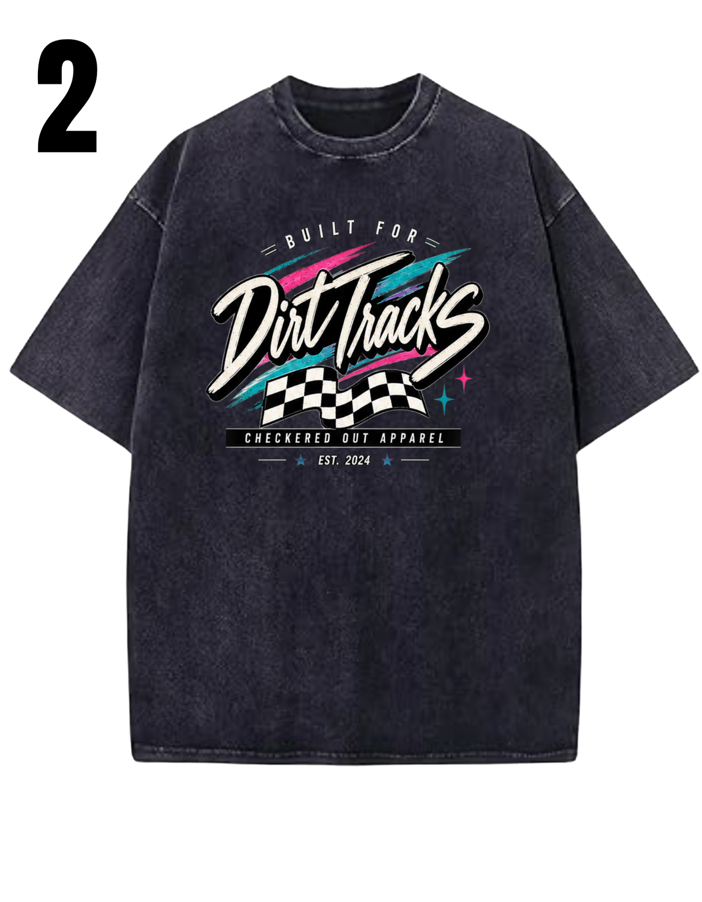 Checkered Out Apparel Retro Themed, Acid Wash Shirts