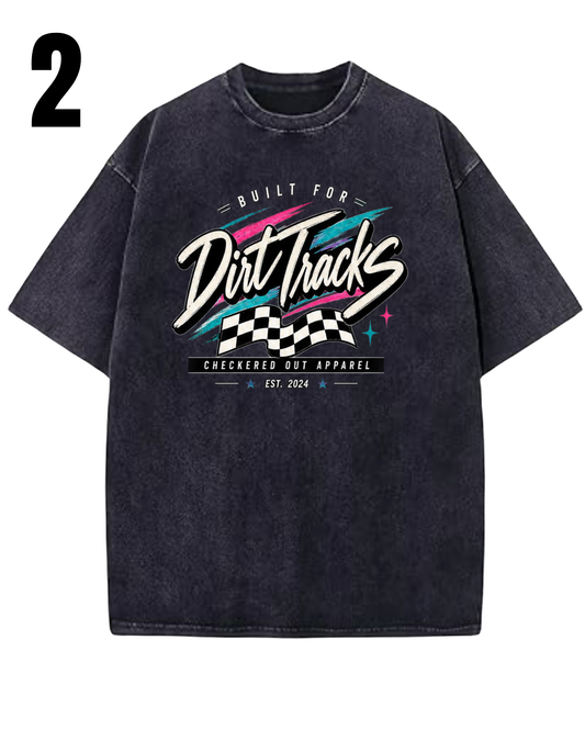 Checkered Out Apparel Retro Themed, Acid Wash Shirts