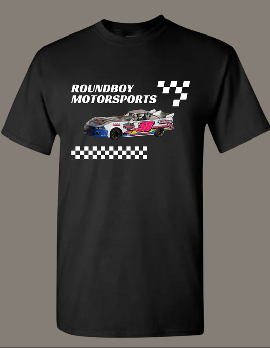 Team Name with Car Cutout with Checkered Design