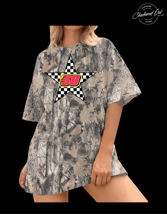 Dark Camo Shirt with Checkered Star and Number File