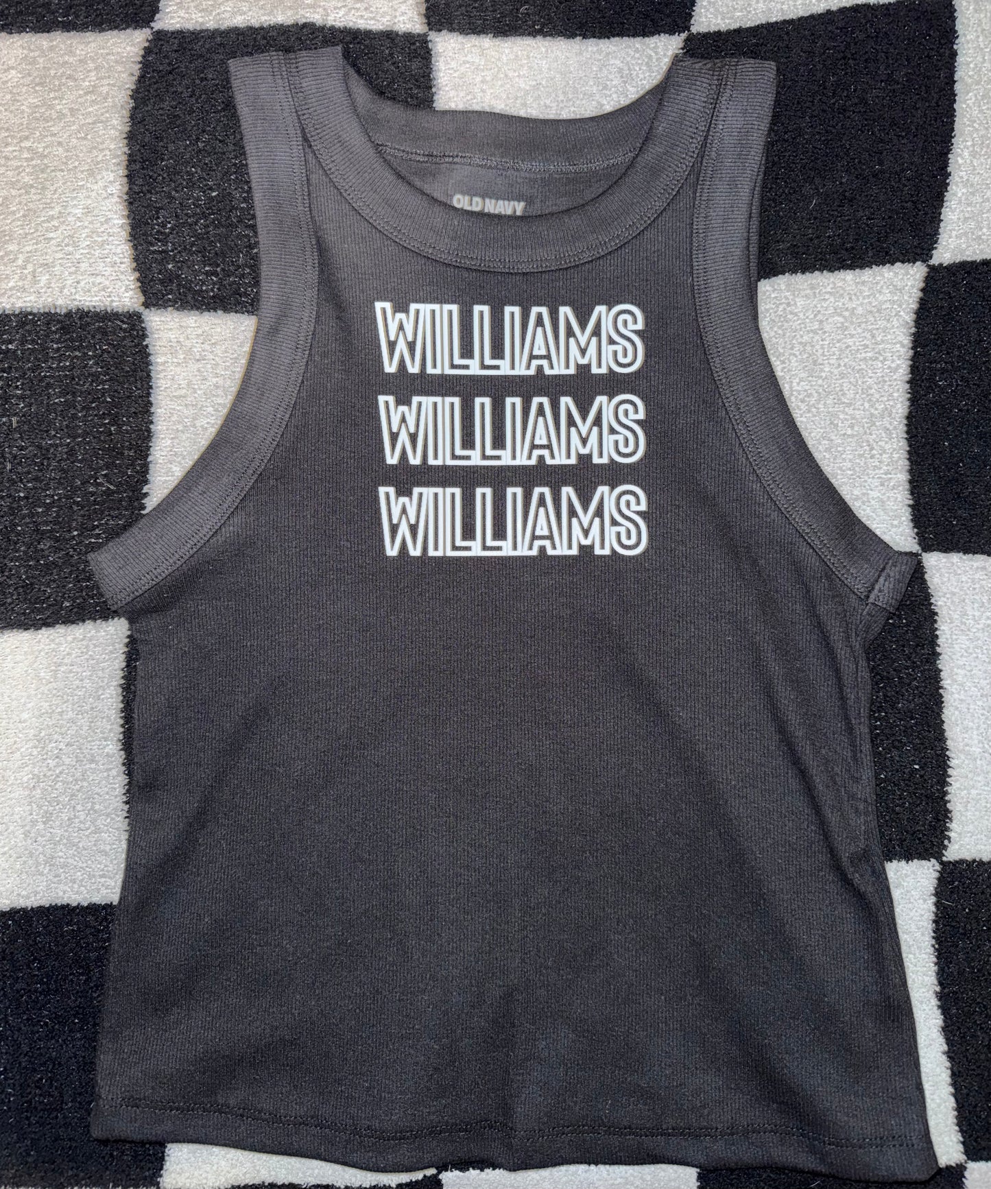 Last Name Hollowed Tank Top