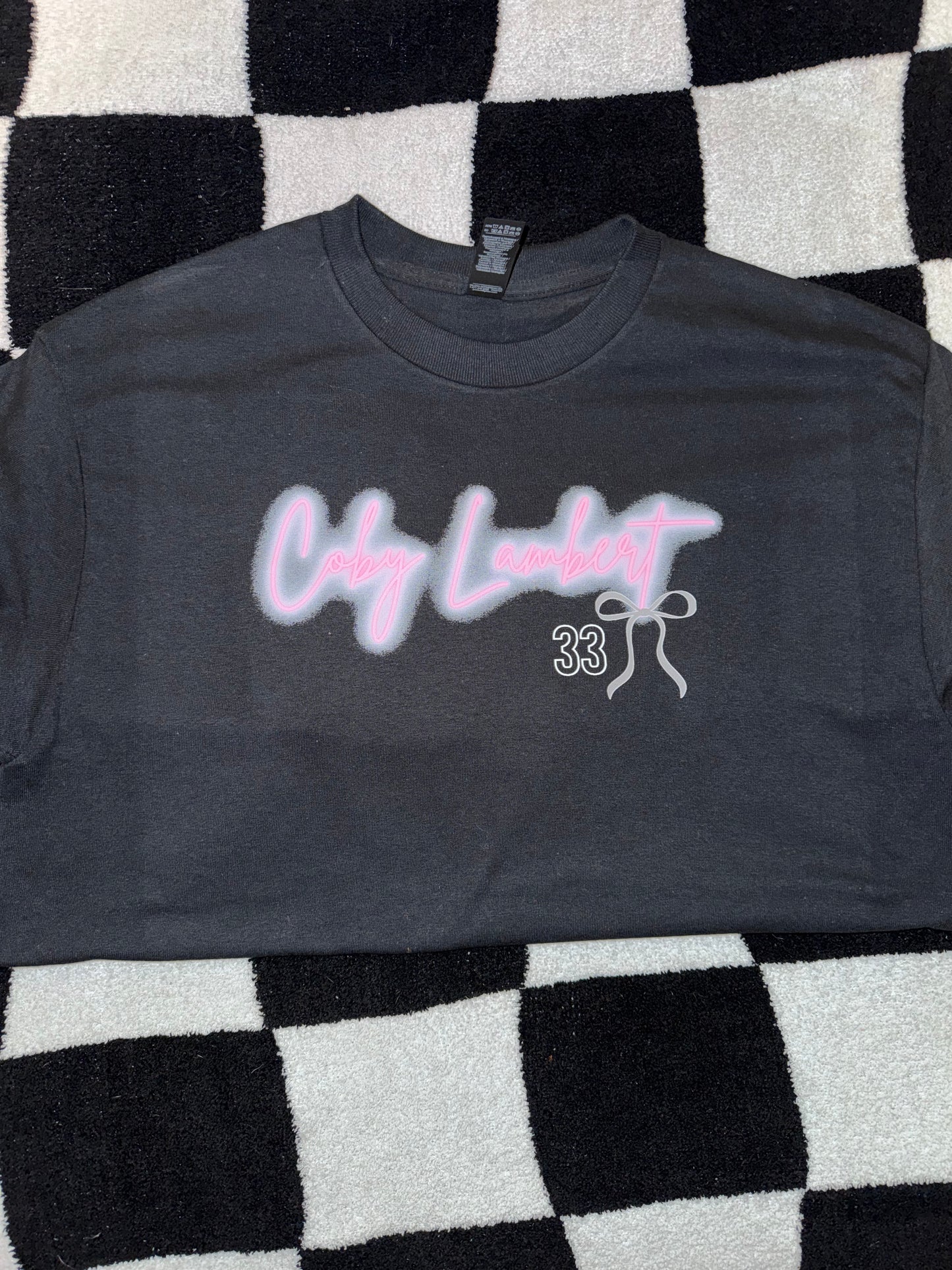 Color Blasted Comfort Color T-shirt with NEON name/number file