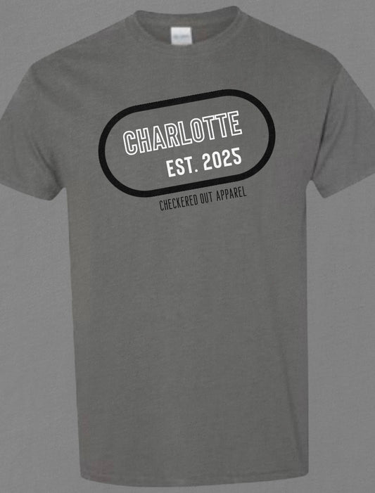 Charlotte Est. 2025 - Checkered Out Apparel T-shirt