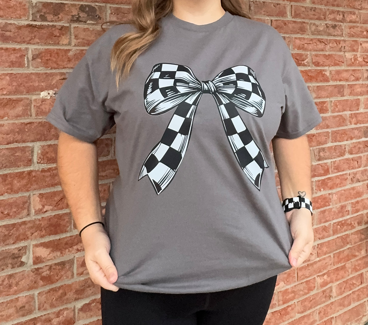 Checkered Bow T-Shirt