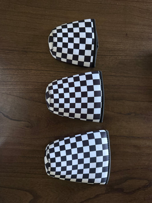 Black and White Checkered Koozie