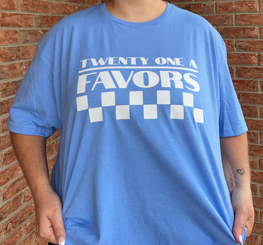 Number and Name with Checkered Simple T-shirt