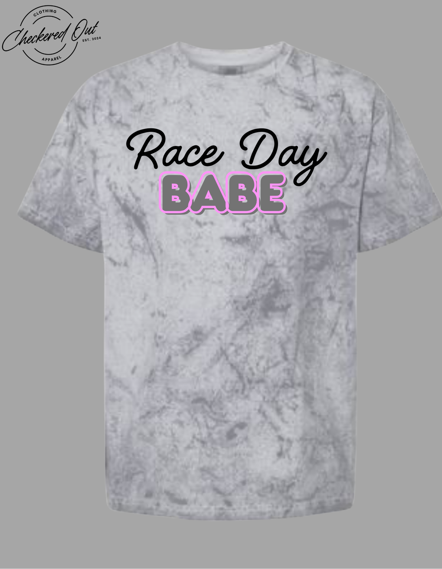 Color Blasted Comfort Color T-shirt with Race Day Babe Design