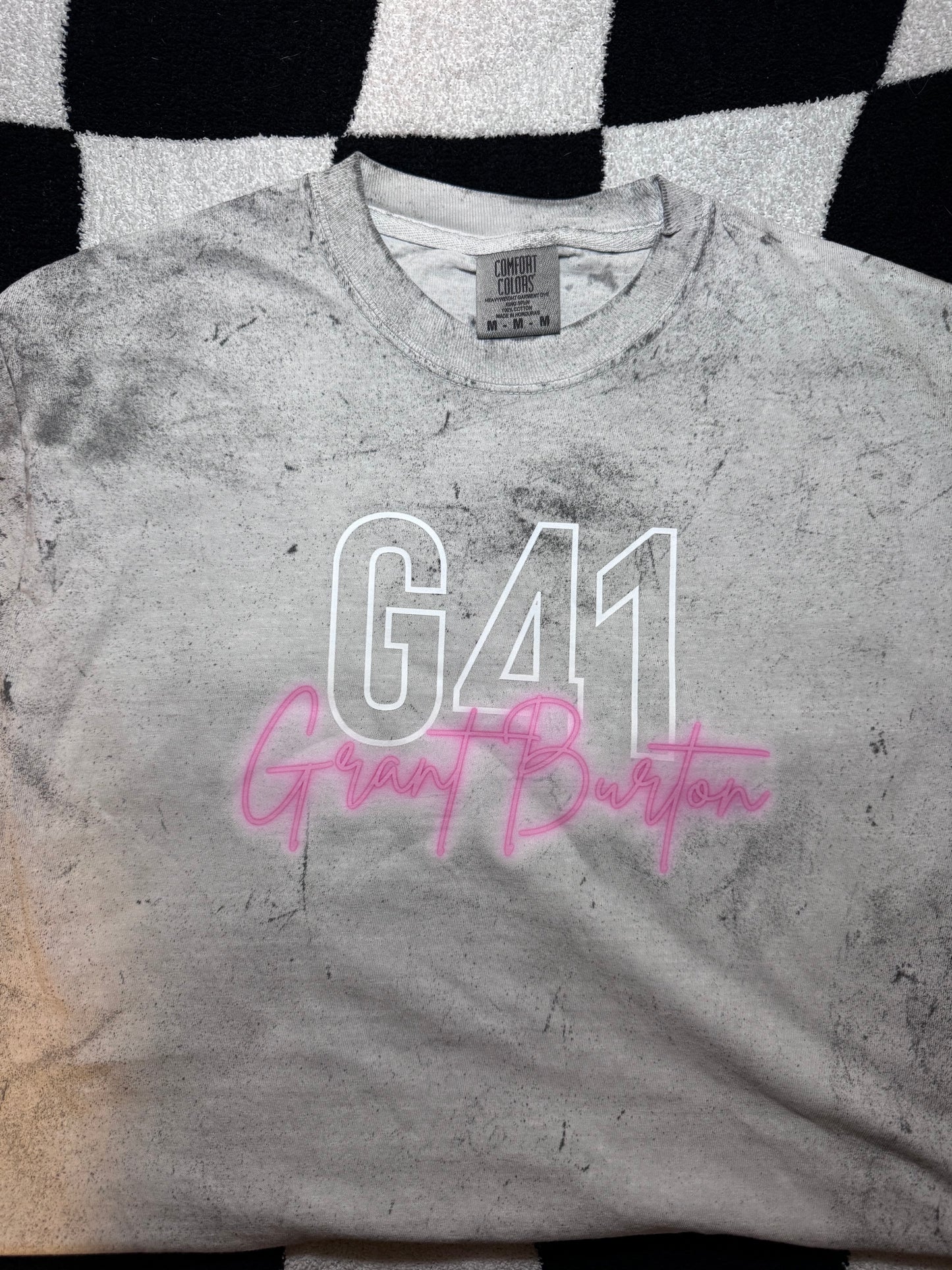 Color Blasted Comfort Color T-shirt with NEON name/number