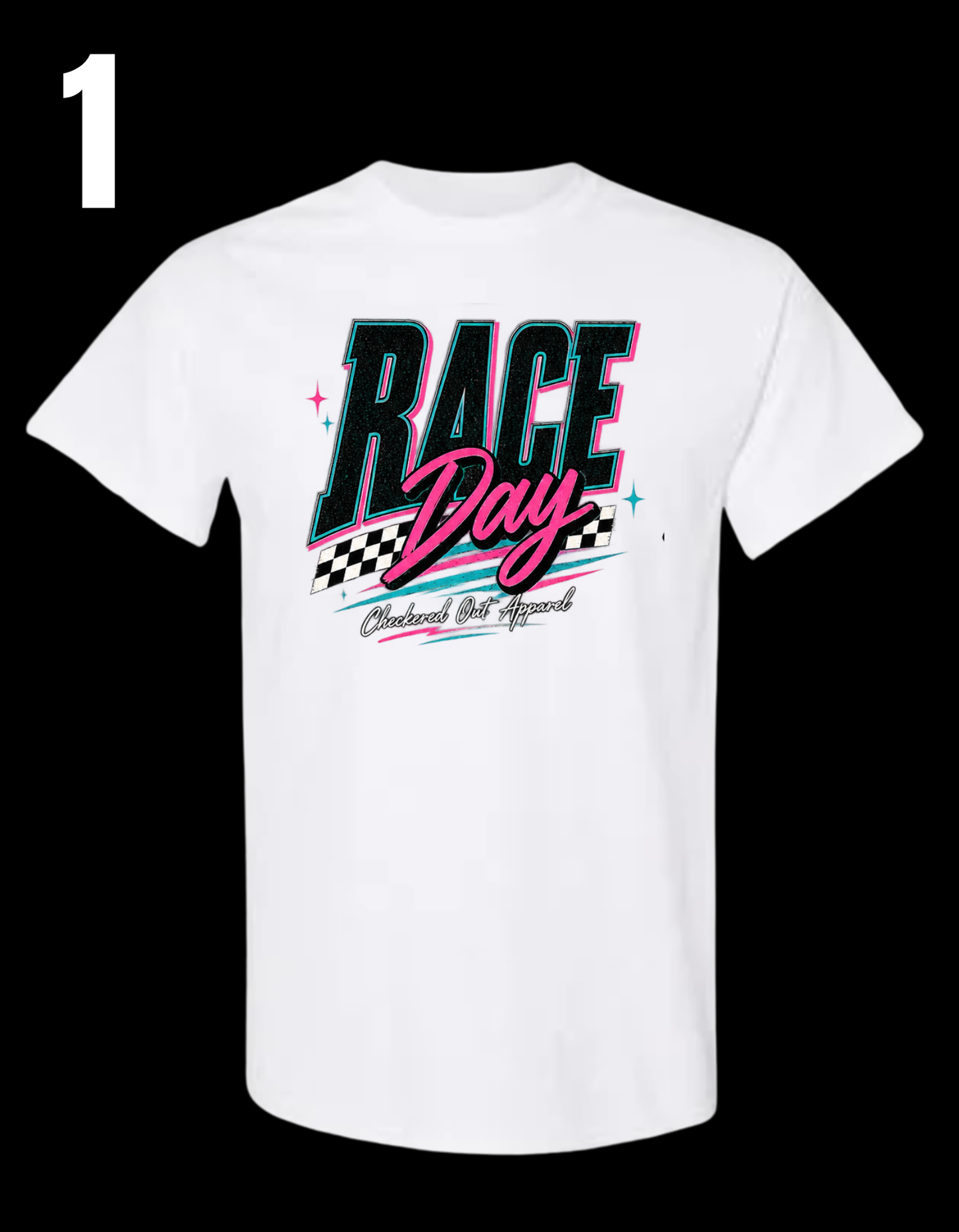Checkered Out Apparel Retro Themed, White Apparel