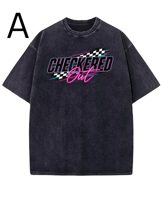 Checkered Out Apparel Retro, Acid Wash shirts