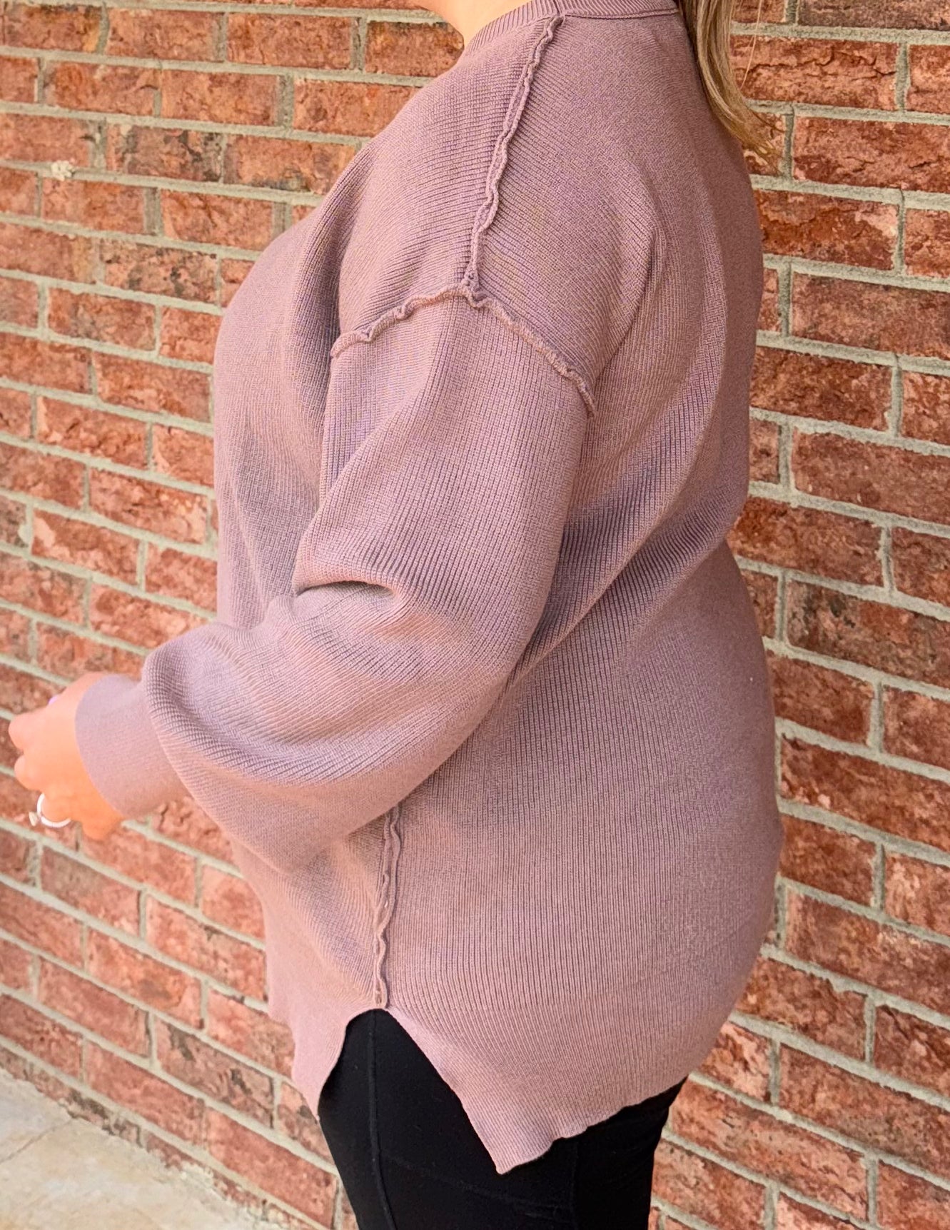 Oversized Sweater with Side Slits