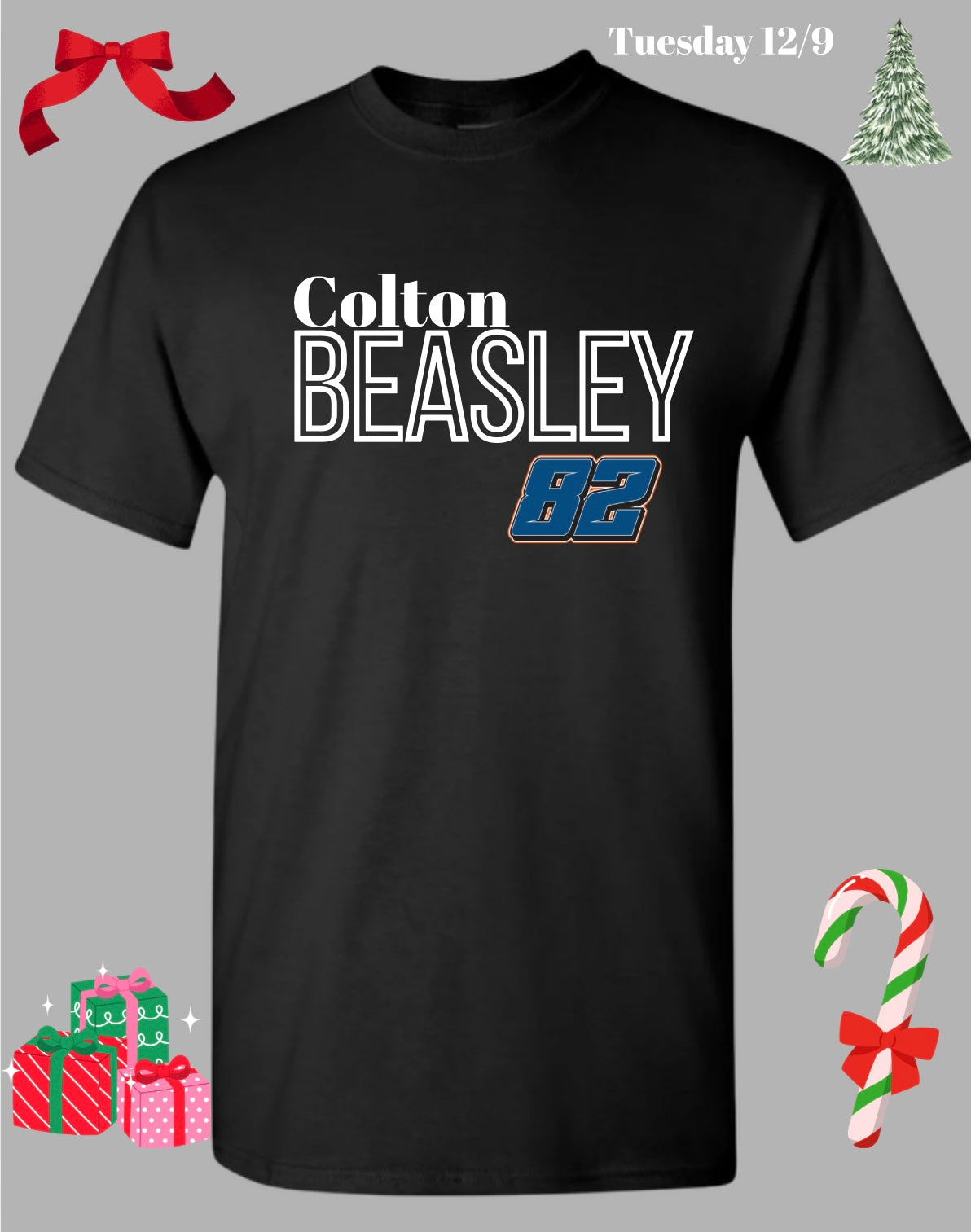 Name and Number Black T-shirt