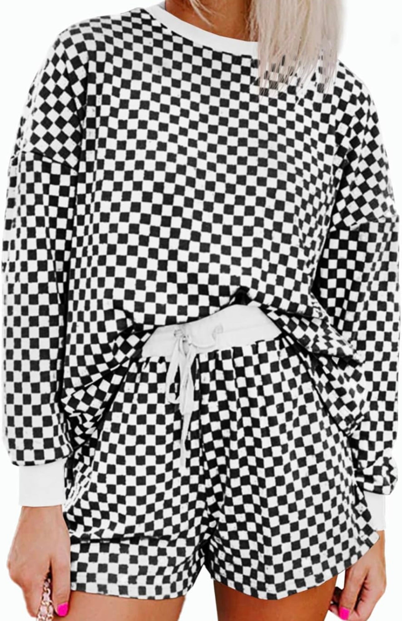 Checkered Long Sleeve, and Short Sleeve Set