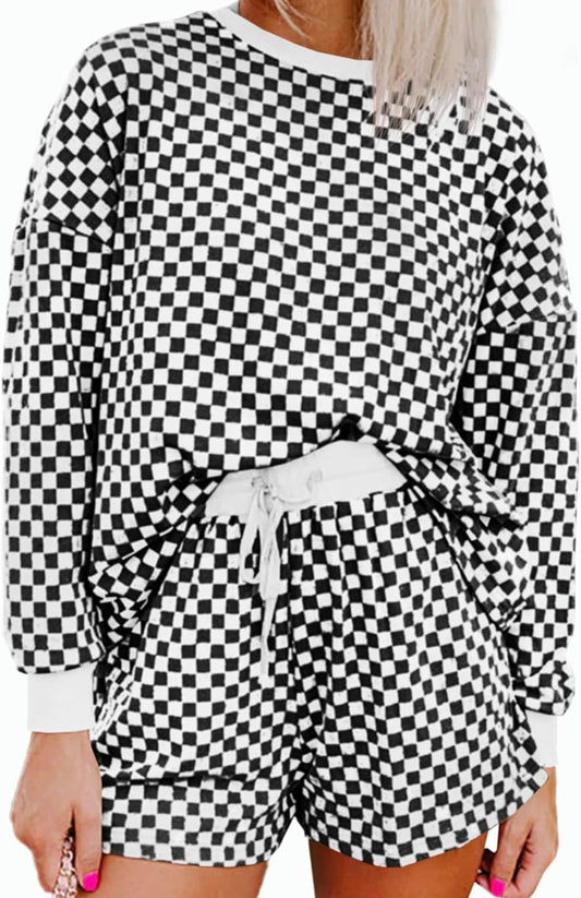 Checkered Long Sleeve, and Short Sleeve Set