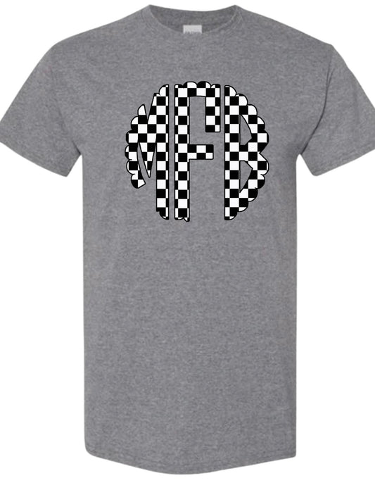 Checkered Monogram Design with or without Bow