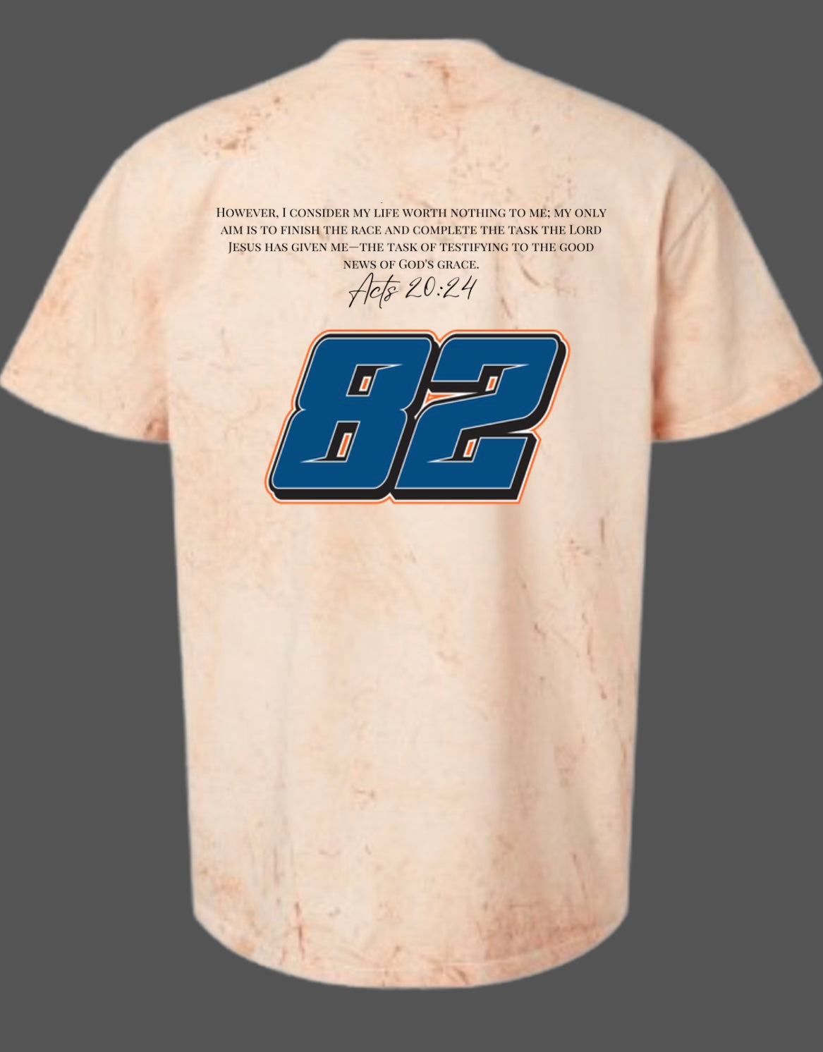 Color Blasted Comfort Color T-shirt with front and back design cross with bible verse ; MEN/BOY Version