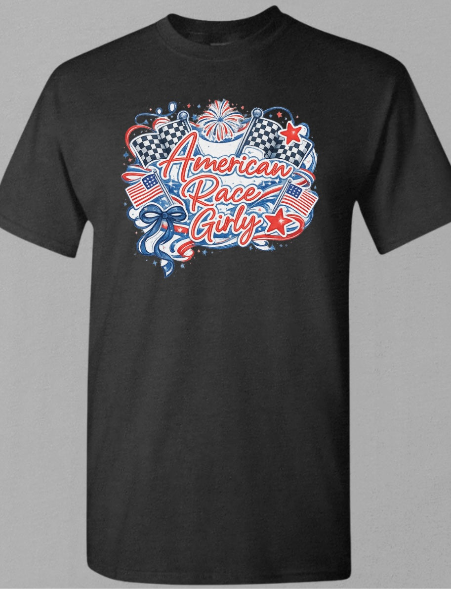 American Race Girly Black T-shirt