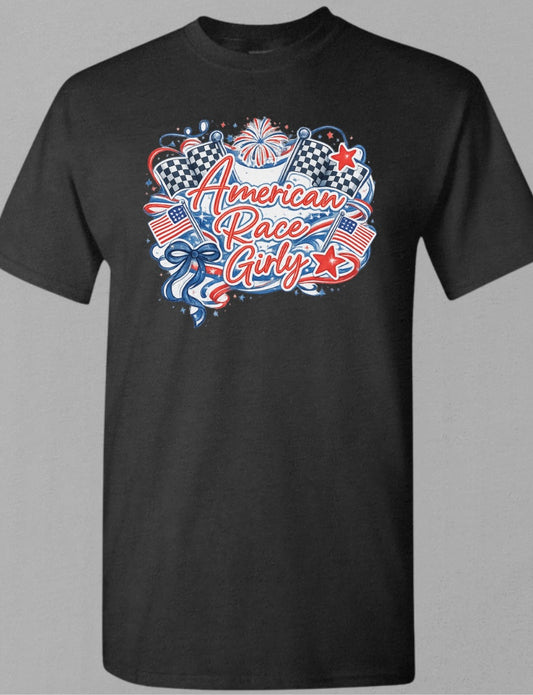 American Race Girly Black T-shirt