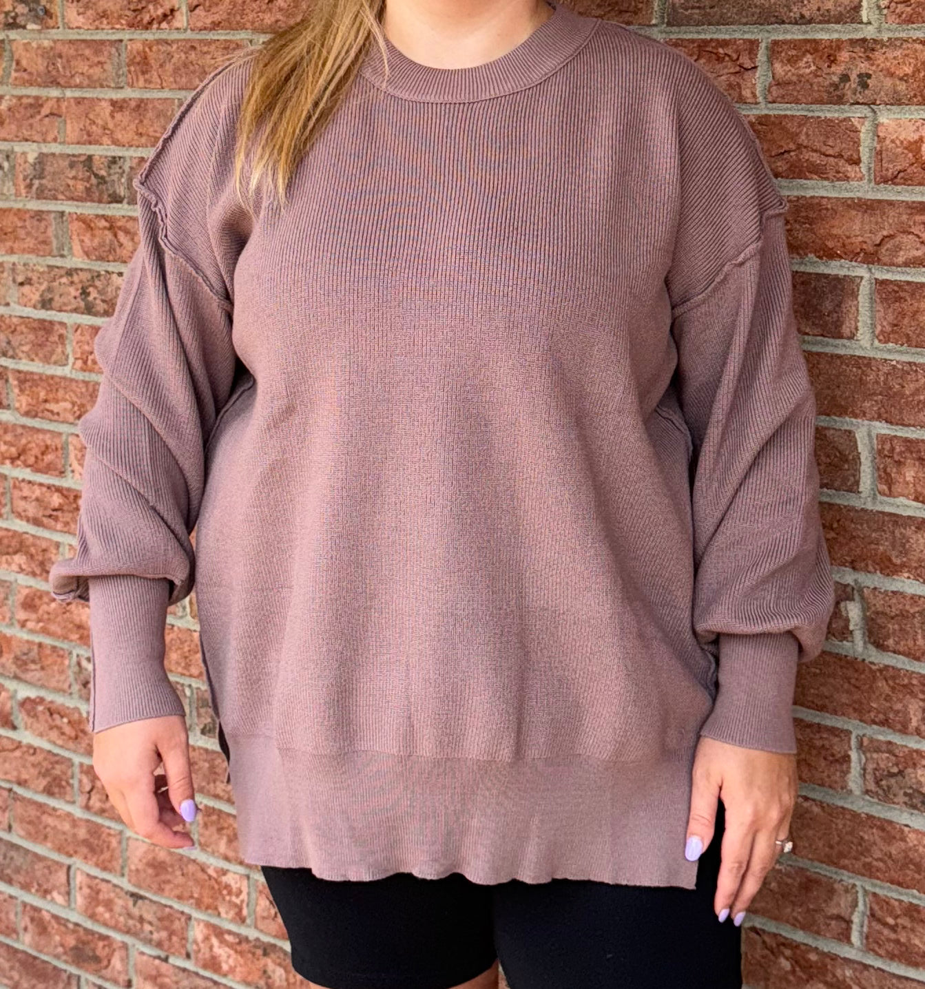 Oversized Sweater with Side Slits
